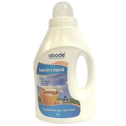Abode Laundry Liquid - Zero - Fragrance Free - 1L | L'Organic Australia